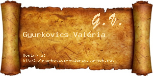Gyurkovics Valéria névjegykártya